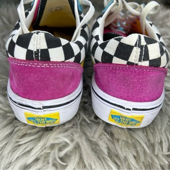 VANS Old Skool Crazy Checks multi color lace up sneakers women’s shoe size 7.5 - Picture 6 of 9